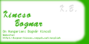 kincso bognar business card